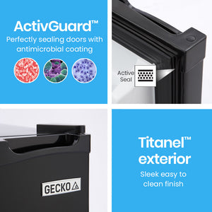 GECKO 95L Portable Upright Fridge Freezer for Camping, Caravans, and Bar Fridges