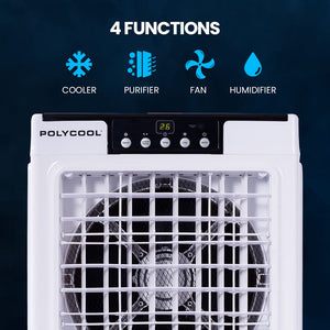 POLYCOOL 45L 125W Portable Industrial Air Cooler - Fan, Purifier, Humidifier - Remote Control