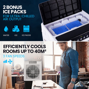 POLYCOOL 45L 125W Portable Industrial Air Cooler - Fan, Purifier, Humidifier - Remote Control