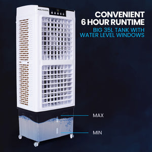 35L Portable Evaporative Air Cooler | 220W | 24 Hour Timer | 4 in 1 Cooling Fan | Remote Control