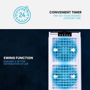 35L Portable Evaporative Air Cooler | 220W | 24 Hour Timer | 4 in 1 Cooling Fan | Remote Control