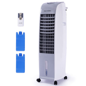 8L Portable Evaporative Air Cooler | 24 Hour Timer | 4 in 1 Cooling Fan | Grey and White