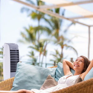 8L Portable Evaporative Air Cooler | 24 Hour Timer | 4 in 1 Cooling Fan | Grey and White