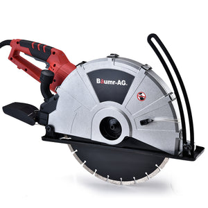 2400W Electric Concrete Saw | 355mm | Demolition Cutter Wet Dry Demo Tool | Circular Cutting | BAUMR-AG