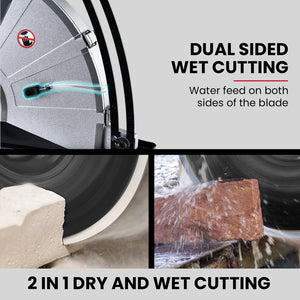 2400W Electric Concrete Saw | 355mm | Demolition Cutter Wet Dry Demo Tool | Circular Cutting | BAUMR-AG