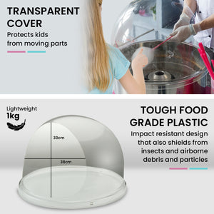 1000W Commercial Cotton Candy Machine | Fairy Floss Maker with Transparent Shield | EUROCHEF