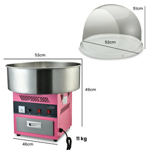 1000W Commercial Cotton Candy Machine | Fairy Floss Maker with Transparent Shield | EUROCHEF