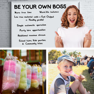 1000W Commercial Cotton Candy Machine | Fairy Floss Maker with Transparent Shield | EUROCHEF