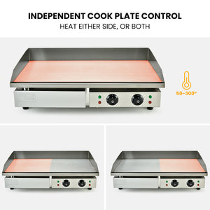 Electric Griddle Commercial Grill Pan Hot Plate | Countertop Extra Large