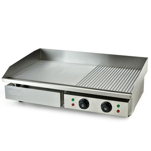 Electric Griddle Stainless Steel Commercial 4400W | BBQ Grill Hot Plate Extra Large
