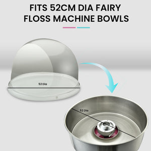 Commercial Fairy Floss Cotton Candy Maker Machine 52cm with Bubble Cover