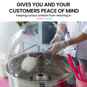 Commercial Fairy Floss Cotton Candy Maker Machine 52cm with Bubble Cover