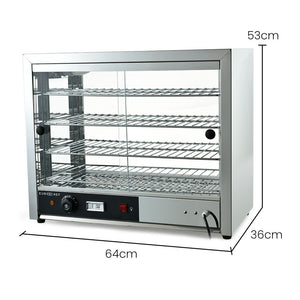 EuroChef Commercial Electric Food Warmer 1000W | 4-Tier Hot Display | Stainless Steel Cabinet