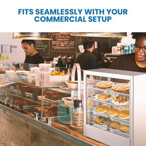 EuroChef Commercial Electric Food Warmer 1000W | 4-Tier Hot Display | Stainless Steel Cabinet