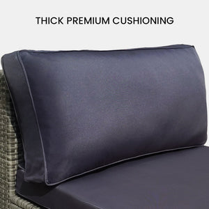 LONDON RATTAN 1 Seater Outdoor Sofa Modular Lounge Chair in Grey