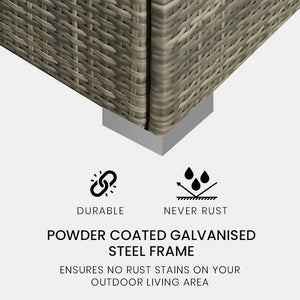 LONDON RATTAN 1 Seater Outdoor Corner Modular Lounge Chair in Grey