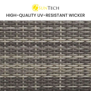 LONDON RATTAN 1 Seater Outdoor Corner Modular Lounge Chair in Grey