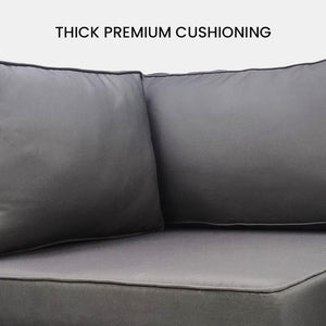 LONDON RATTAN 1 Seater Outdoor Corner Modular Lounge Chair in Grey