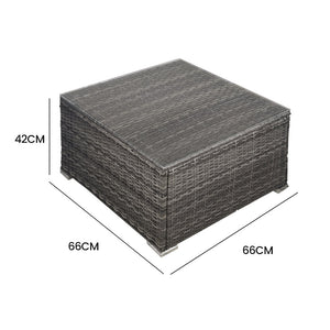 Grey Wicker Outdoor Coffee Table | LONDON RATTAN Patio Furniture