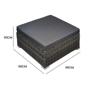 1 Seater Outdoor Ottoman | LONDON RATTAN Wicker Lounge