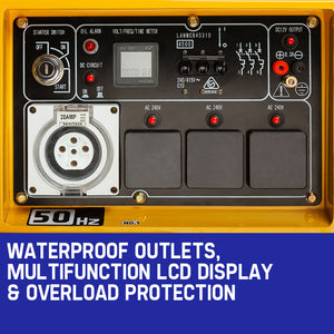 Portable Diesel Generator | 7kW Peak Power | Three Single Phase | Key Start | 13HP 420cc Engine | GENPOWER