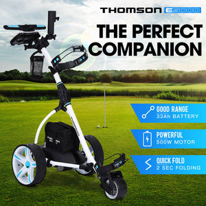 Golf Buggy Electric Trolley - Automatic Motorised Foldable Cart Powered by THOMSON
