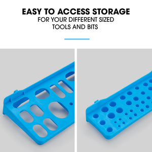 69pc Wall Mounted Parts Bin Rack with Tool Holders - Blue