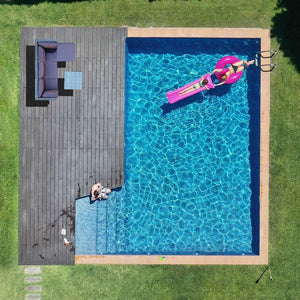 LONDON RATTAN 4 Seater Modular Outdoor Lounge Setting | Grey with Coffee Table and Ottoman