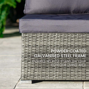 LONDON RATTAN 5 Seater Modular Outdoor Setting - incl. Coffee Table in Grey