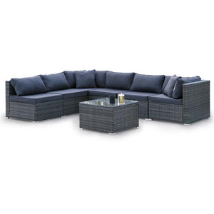 7 Piece Modular Outdoor Lounge Setting | LONDON RATTAN