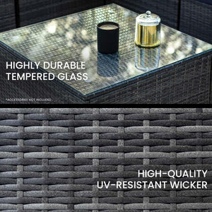 7 Piece Modular Outdoor Lounge Setting | LONDON RATTAN