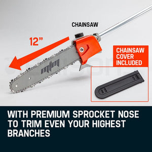 MTM 62CC Long Reach Pole Chainsaw Hedge Trimmer Pruner Chain Saw Cutter Multi Tool