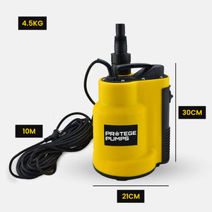 PROTEGE Tight Access Clean/Grey Water Submersible Sump Pump | Integrated Float Switch