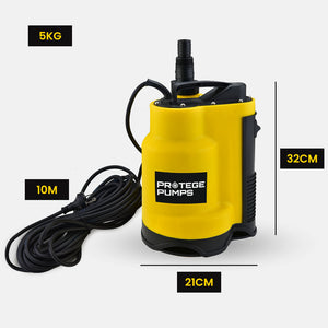 PROTEGE Tight Access Dirty Water Submersible Sump Pump | Integrated Float Switch