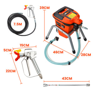 Electric Airless Paint Sprayer | Portable High Pressure Station Spray Gun | 740W