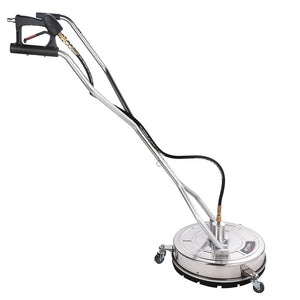 21" Stainless Steel Pressure Washer Surface Cleaner with Yoke Handlebar, 3/8" Fitting | For Concrete Driveway, Patio Floor