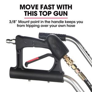 24" Stainless Steel Pressure Washer Surface Cleaner, 3/8" Fitting, with Yoke Handlebar | For Concrete Driveway, Patio Floor