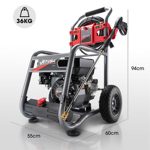 Jet-USA Petrol High Pressure Washer Cleaner | Power: 7HP | Pressure: 4800PSI | Water Spray Gun Gurney | 4-Stroke | Hose Length: 20M