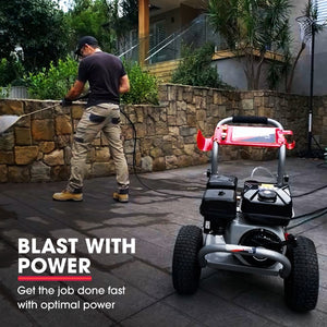 7HP 4800PSI Petrol High Pressure Washer, 4-Stroke Engine, Gun Water Cleaner Gurney, 9M Hose | Jet-USA