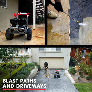 7HP 4800PSI Petrol High Pressure Washer, 4-Stroke Engine, Gun Water Cleaner Gurney, 9M Hose | Jet-USA