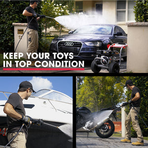 7HP 4800PSI Petrol High Pressure Washer, 4-Stroke Engine, Gun Water Cleaner Gurney, 9M Hose | Jet-USA