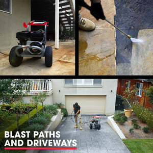 7HP 4800PSI Petrol High Pressure Washer, Gun Water Cleaner Gurney, 4-Stroke Engine, 30M Hose | Jet-USA