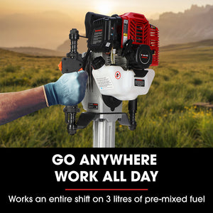 Baumr-AG 52cc 2-Stroke Petrol Post Driver | Carry Case & 2 Drive Sockets Included