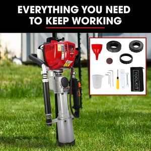 Baumr-AG 38cc 4-Stroke Petrol Post Driver | Carry Case & 3 Piling Sleeves Included