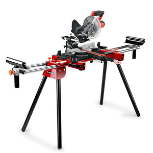 Baumr-AG 210mm Sliding Compound Mitre Drop Saw | Adjustable Stand Combo