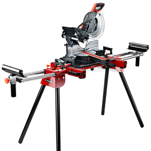 305mm Dual Bevel Sliding Compound Mitre Drop Saw and Adjustable Stand Combo | Brand: BAUMR-AG