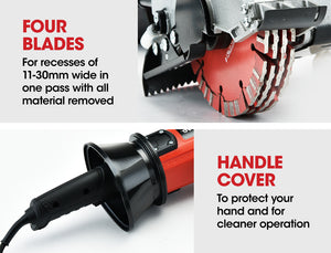 Wall Chaser and Vacuum Combo | Concrete Chasing Machine | Dust Collector | Brand: BAUMR-AG