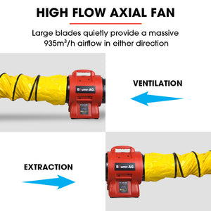 200mm (8 inch) Portable Air Blower Mover Axial Ventilation Extraction Fan | Baumr-AG