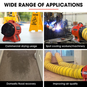 200mm (8 inch) Portable Air Blower Mover Axial Ventilation Extraction Fan | Baumr-AG