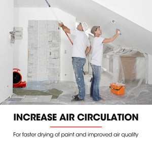 3-Speed Carpet Dryer Air Mover Blower Fan | 700CFM, Sealed Copper Motor, Poly Housing